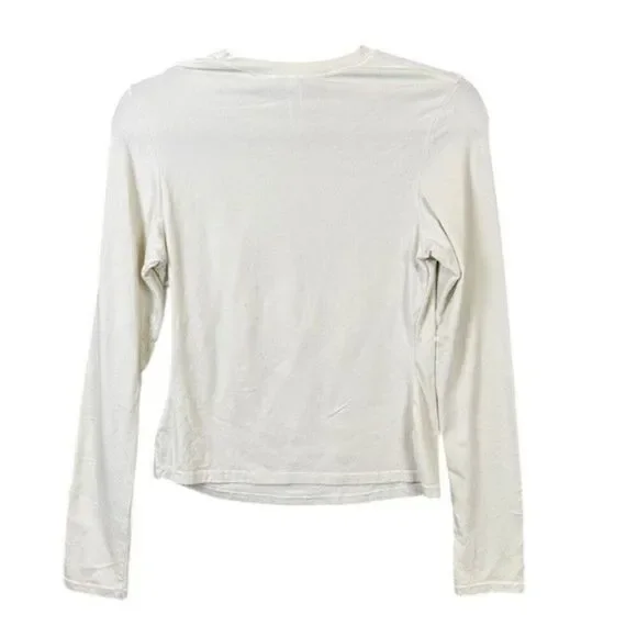 SKIMS Cotton Jersey Long Sleeve Crew Neck Limited Edition Marble (Cream) Large